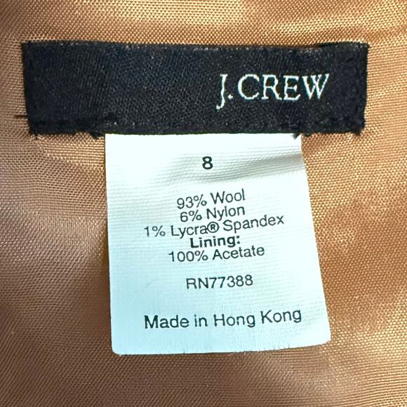 J Crew Orange Striped Wool Midi Straight Pencil Skirt 8 - Picture 4 of 5